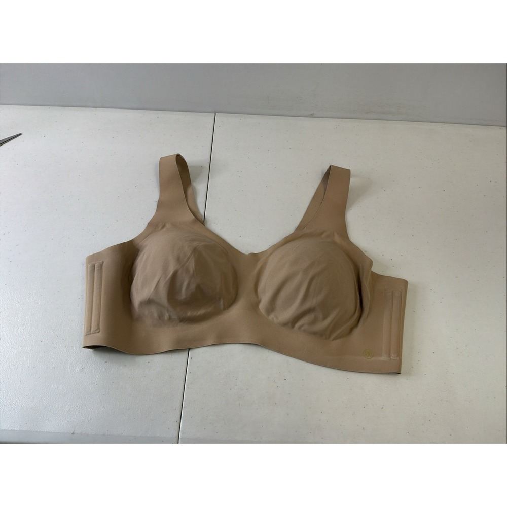 Honeylove Lift wear V Neck Nude Beige Sand Wire Free Soft Bra 1X Padded LWNR0101